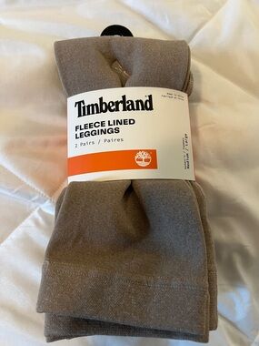 Timberland Fleece-Lined Leggings - Two Pack: Black and Taupe